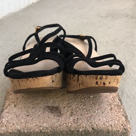 Prada Sandals Wedge Platform Brown Leather Ankle-Strap Woven  Prada  Wedge  Sandals